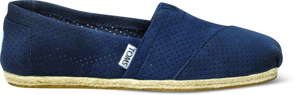 Sp14-W-Navy Perforated Suede Classics-S